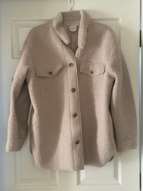 Joie Cozy Teddy Sherpa Shacket in Light Beige
